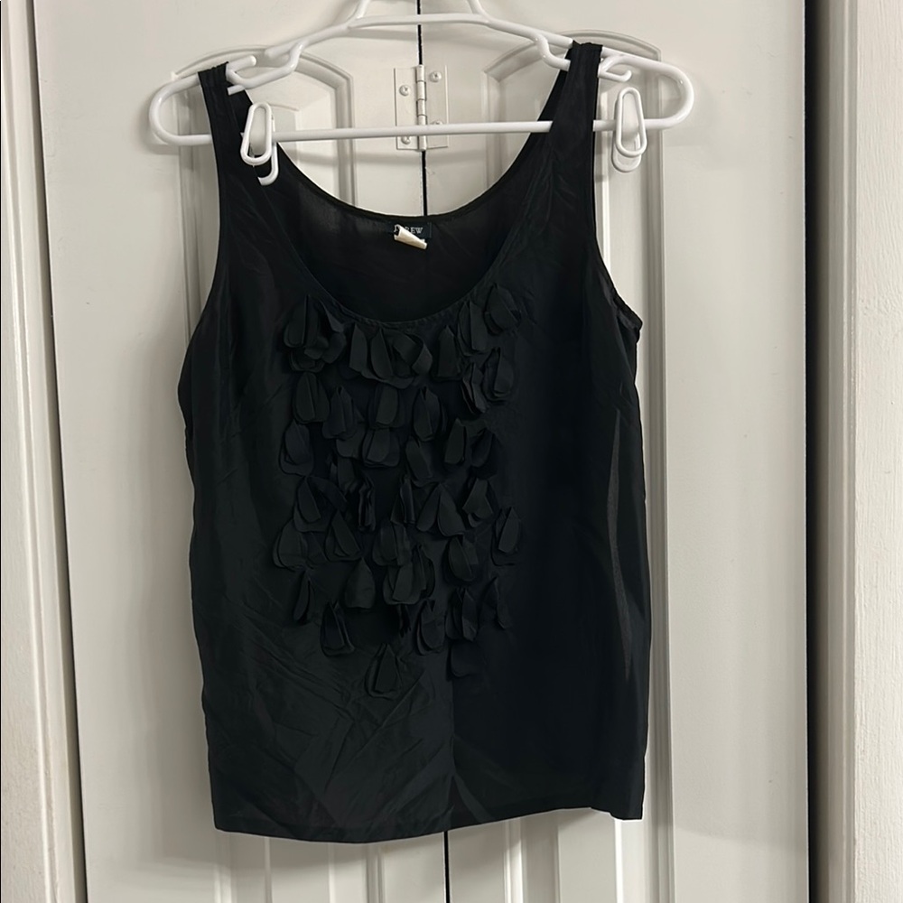 Black Sleeveless Ruffle Top